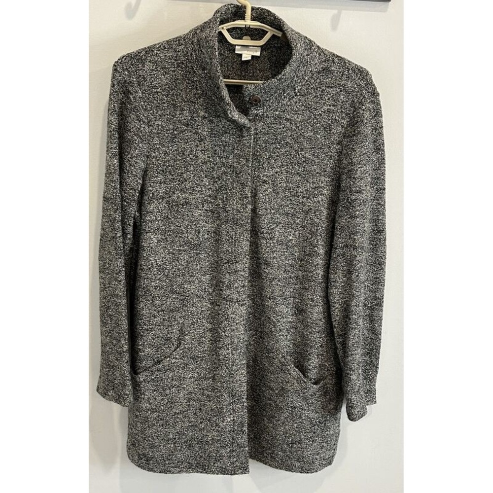 Pure Jill J Jill Heathered Gray Cardigan Duster Sweater Pockets Wool Blend M